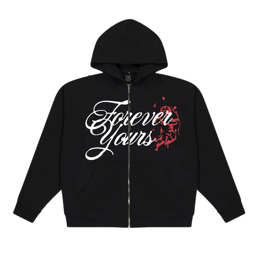 Forever Yours Black Zip Hoodie